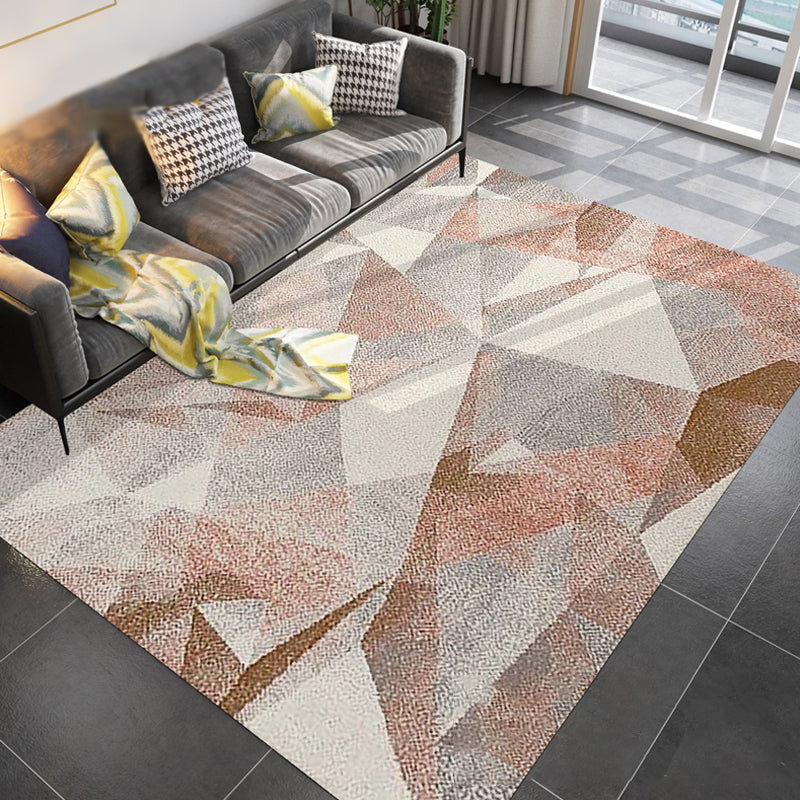 Unique Multicolor Modernist Rug Polyester Geometric Pattern Rug Washable Pet Friendly Non-Slip Carpet for Living Room Light Orange Clearhalo 'Area Rug' 'Modern' 'Rugs' Rug' 1780004