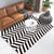 Modernist Striped Pattern Rug Black and White Polyester Rug Non-Slip Backing Washable Pet Friendly Carpet for Bedroom Black Clearhalo 'Area Rug' 'Modern' 'Rugs' Rug' 1780025