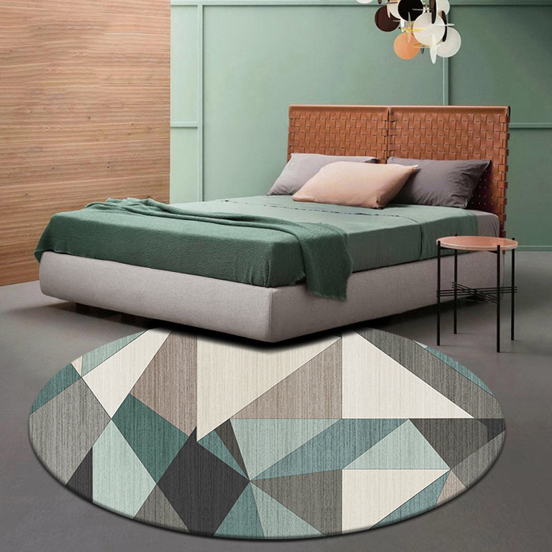 Multicolor Geometric Pattern Rug Polyester Novelty Rug Washable Anti-Slip Pet Friendly Area Rug for Study Green Clearhalo 'Area Rug' 'Modern' 'Rugs' Rug' 1780059