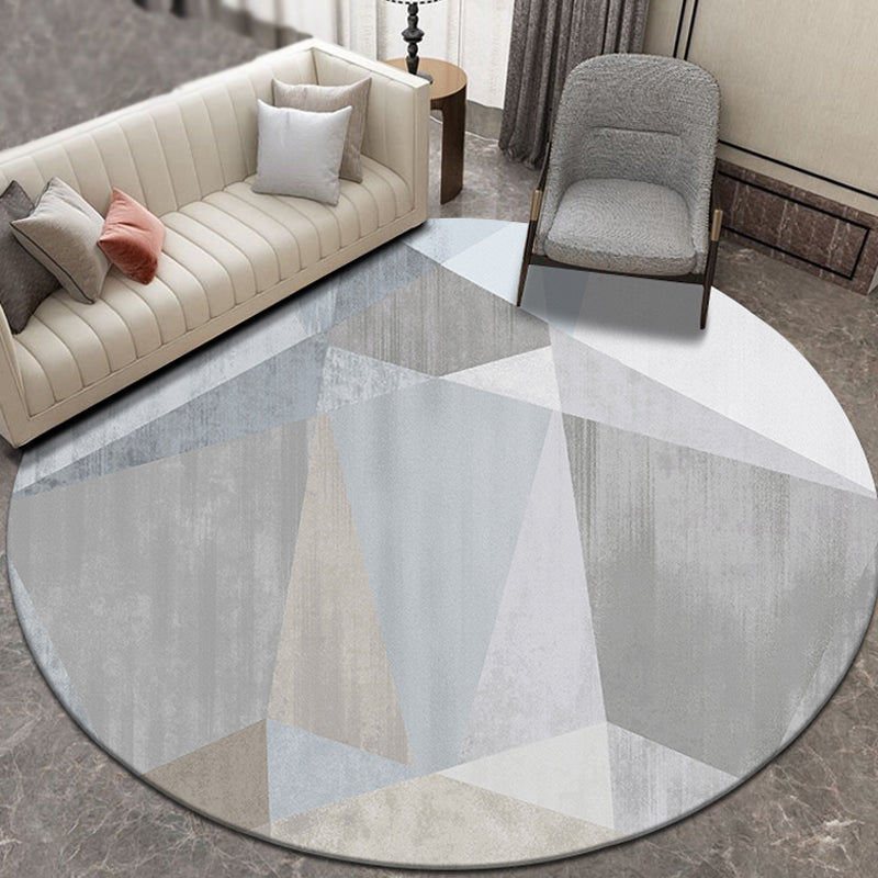 Multicolor Geometric Pattern Rug Polyester Novelty Rug Washable Anti-Slip Pet Friendly Area Rug for Study Light Gray Clearhalo 'Area Rug' 'Modern' 'Rugs' Rug' 1780063