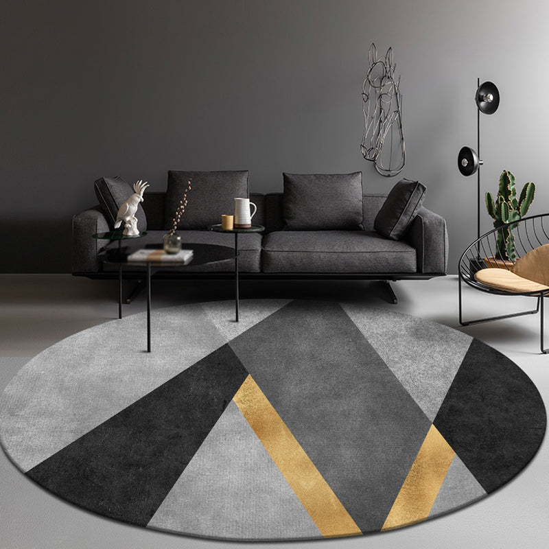 Multicolor Geometric Pattern Rug Polyester Novelty Rug Washable Anti-Slip Pet Friendly Area Rug for Study Dark Gray Clearhalo 'Area Rug' 'Modern' 'Rugs' Rug' 1780067