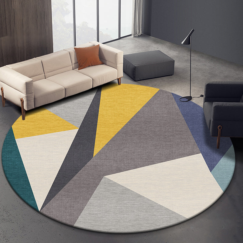 Multicolor Geometric Pattern Rug Polyester Novelty Rug Washable Anti-Slip Pet Friendly Area Rug for Study Yellow Clearhalo 'Area Rug' 'Modern' 'Rugs' Rug' 1780068