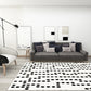 Stylish Modernism Rug Black and White Geometric Pattern Rug Pet Friendly Anti-Slip Washable Area Rug for Decoration White Clearhalo 'Area Rug' 'Modern' 'Rugs' Rug' 1780092