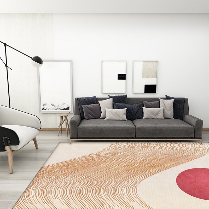 Stylish Modernism Rug Multicolor Swirl Stripe Pattern Rug Pet Friendly Anti-Slip Washable Area Rug for Decoration Beige Clearhalo 'Area Rug' 'Rug' 1780115