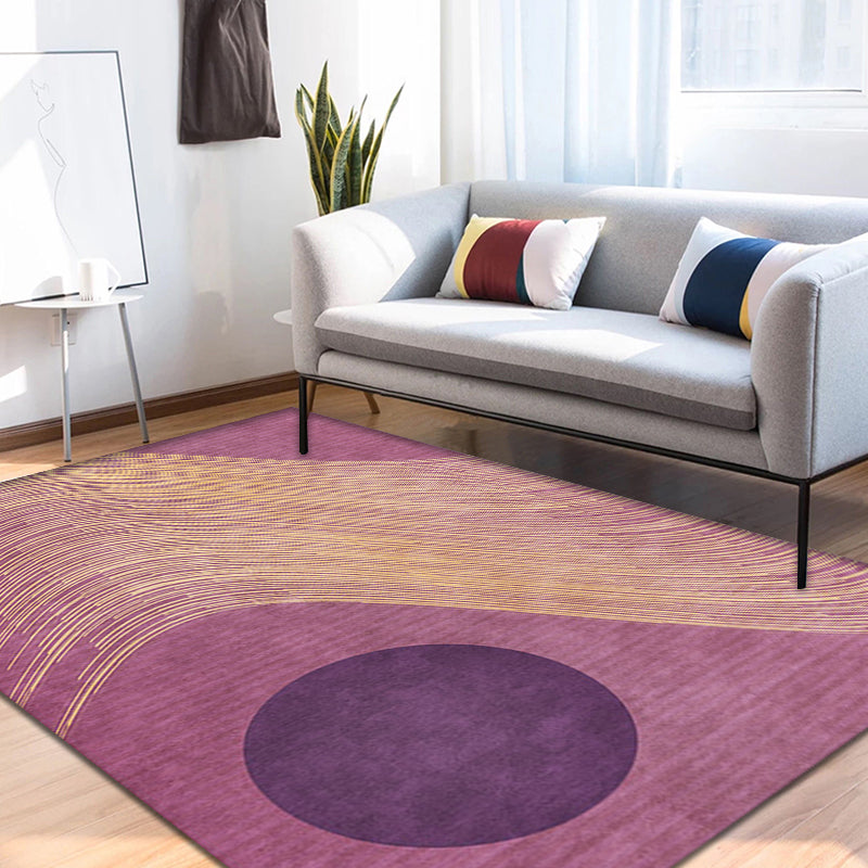 Stylish Modernism Rug Multicolor Swirl Stripe Pattern Rug Pet Friendly Anti-Slip Washable Area Rug for Decoration Purple Clearhalo 'Area Rug' 'Rug' 1780116