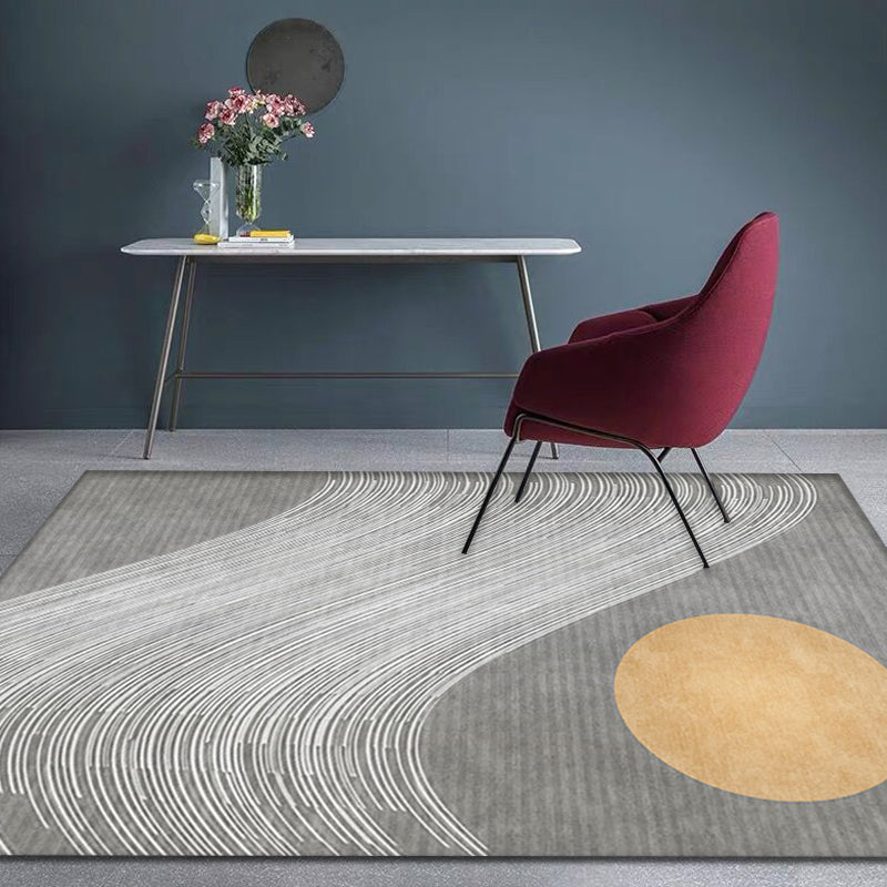 Stylish Modernism Rug Multicolor Swirl Stripe Pattern Rug Pet Friendly Anti-Slip Washable Area Rug for Decoration Grey Clearhalo 'Area Rug' 'Rug' 1780117