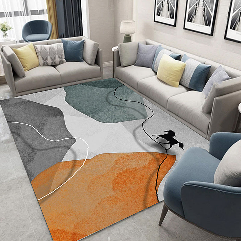 Multicolor Colorblock Rug Polyester Modern Rug Washable Anti-Slip Pet Friendly Area Rug for Living Room Clearhalo 'Area Rug' 'Modern' 'Rugs' Rug' 1780171