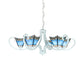 Nautical Pyramid Chandelier Light 5/6/8 Lights Blue Glass Pendant Lighting in White Finish for Living Room Clearhalo 'Ceiling Lights' 'Chandeliers' 'Close To Ceiling Lights' 'Industrial' 'Middle Century Chandeliers' 'Tiffany Chandeliers' 'Tiffany close to ceiling' 'Tiffany' Lighting' 178020
