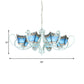 Nautical Pyramid Chandelier Light 5/6/8 Lights Blue Glass Pendant Lighting in White Finish for Living Room Clearhalo 'Ceiling Lights' 'Chandeliers' 'Close To Ceiling Lights' 'Industrial' 'Middle Century Chandeliers' 'Tiffany Chandeliers' 'Tiffany close to ceiling' 'Tiffany' Lighting' 178024