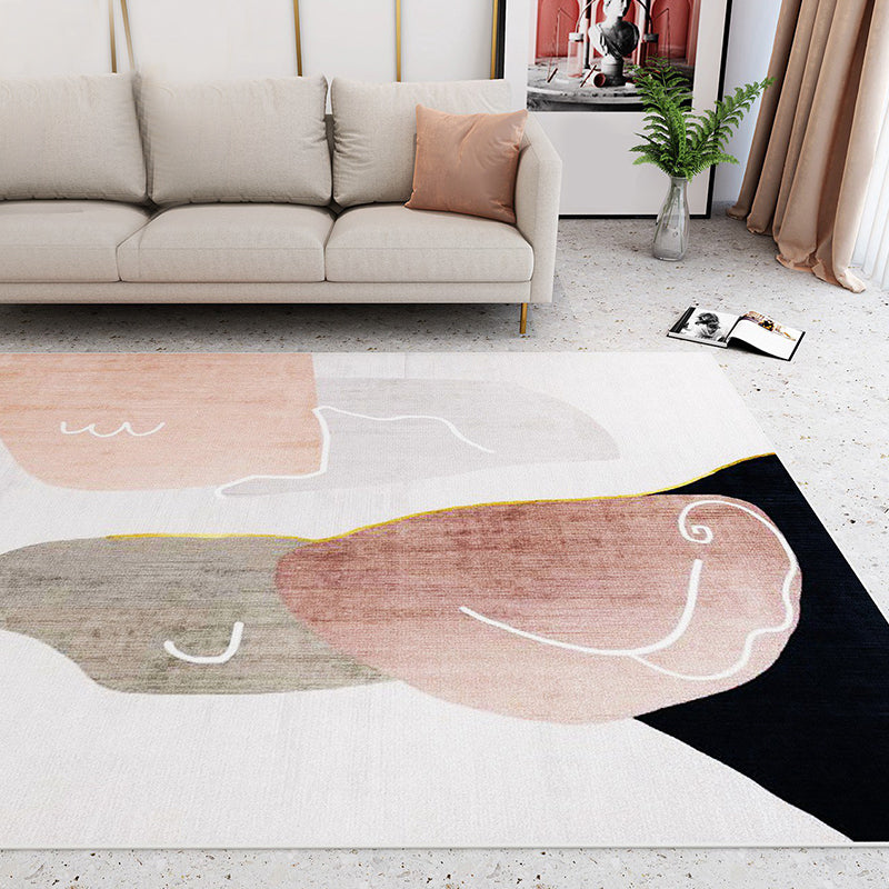 Unique Multicolor Modernist Rug Polyester Abstract Rug Washable Pet Friendly Non-Slip Carpet for Living Room Red Clearhalo 'Area Rug' 'Modern' 'Rugs' Rug' 1780270