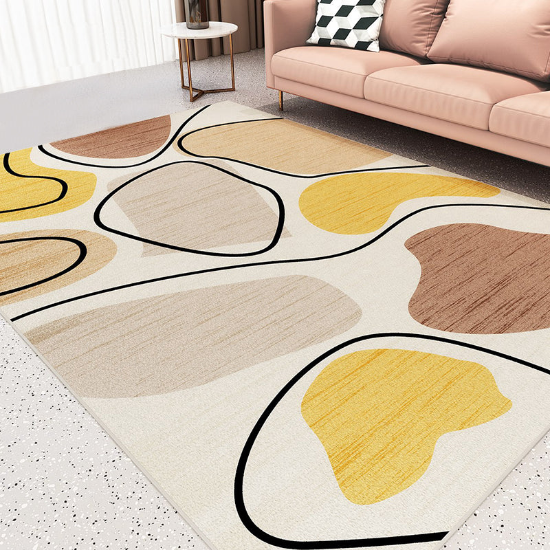 Unique Multicolor Modernist Rug Polyester Abstract Rug Washable Pet Friendly Non-Slip Carpet for Living Room Yellow Clearhalo 'Area Rug' 'Modern' 'Rugs' Rug' 1780272