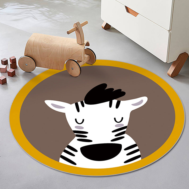 Kids Animal Pattern Rug Multicolor Polyester Rug Non-Slip Backing Washable Pet Friendly Carpet for Bedroom Clearhalo 'Area Rug' 'Rug' 1780275
