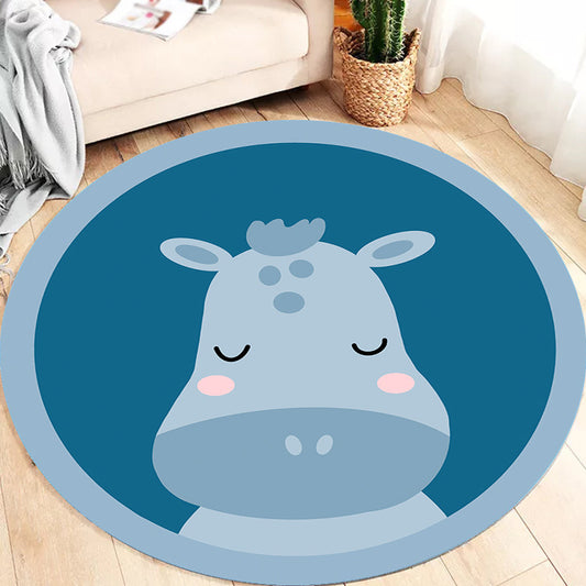 Kids Animal Pattern Rug Multicolor Polyester Rug Non-Slip Backing Washable Pet Friendly Carpet for Bedroom Clearhalo 'Area Rug' 'Rug' 1780283