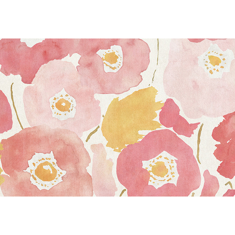 Pink Multicolor Floral Pattern Rug Polyester Contemporary Rug Washable Anti-Slip Pet Friendly Area Rug for Living Room Clearhalo 'Area Rug' 'Modern' 'Rugs' Rug' 1780448