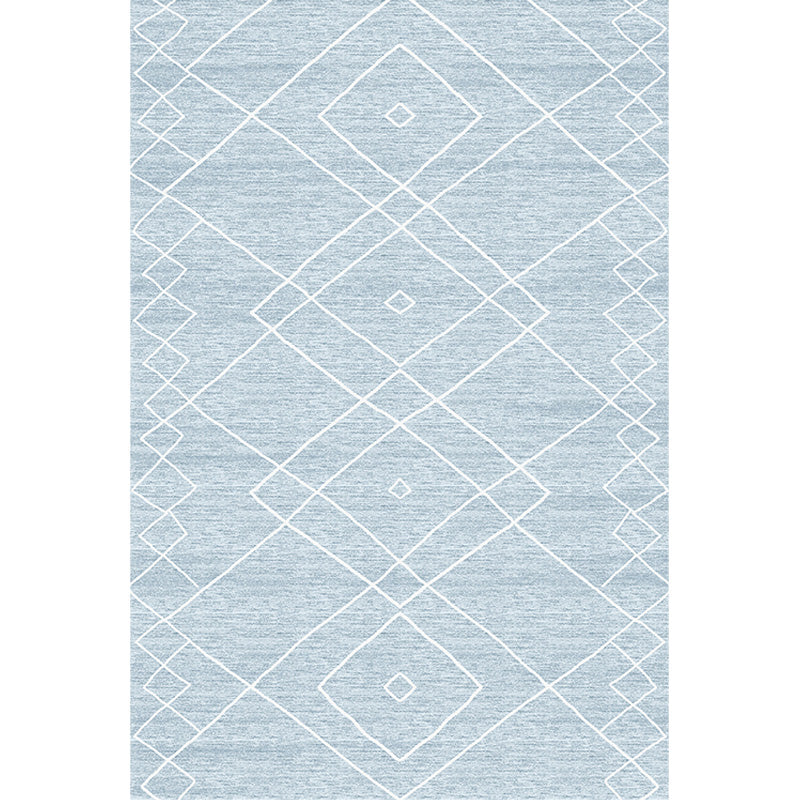 Funky Modernism Rug Blue and Grey Geometric Pattern Rug Pet Friendly Anti-Slip Washable Area Rug for Decoration Clearhalo 'Area Rug' 'Modern' 'Rugs' Rug' 1780483
