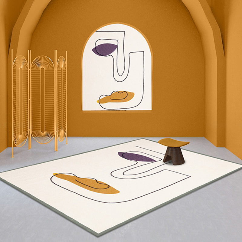 Novelty Abstract Rug Beige Polyester Rug Non-Slip Backing Washable Pet Friendly Carpet for Home Beige Clearhalo 'Area Rug' 'Rug' 1780487