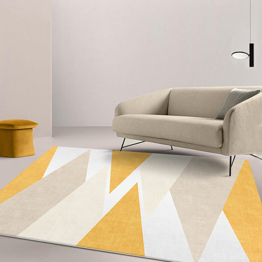 Yellow Geometric Pattern Rug Polyester Modern Rug Washable Anti-Slip Pet Friendly Area Rug for Living Room Clearhalo 'Area Rug' 'Rug' 1780553