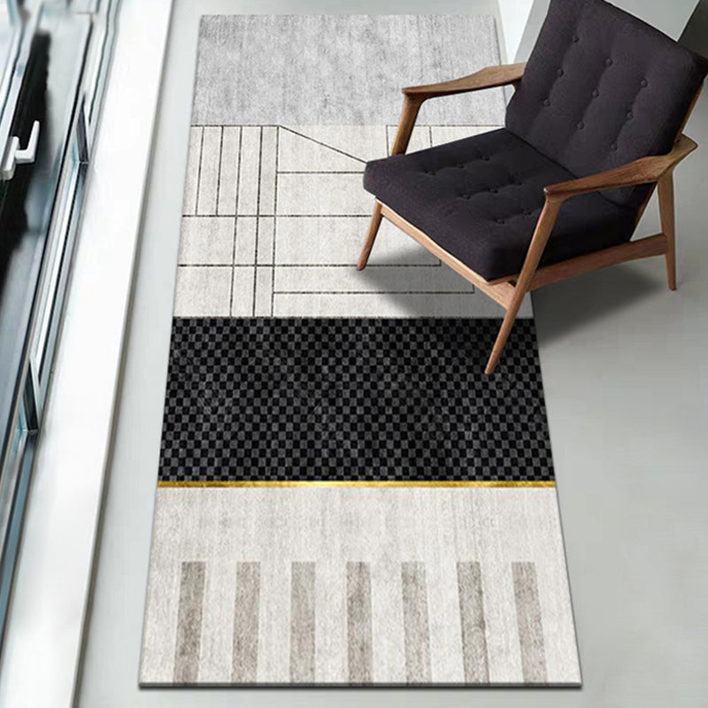Modernist Geometric Pattern Rug Multicolor Polyester Rug Non-Slip Backing Washable Pet Friendly Carpet for Bedroom Black Clearhalo 'Area Rug' 'Modern' 'Rugs' Rug' 1780721