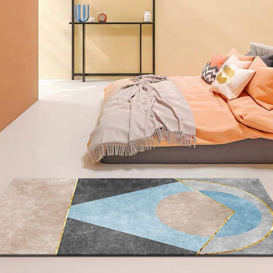 Modernist Geometric Pattern Rug Multicolor Polyester Rug Non-Slip Backing Washable Pet Friendly Carpet for Bedroom Blue Clearhalo 'Area Rug' 'Modern' 'Rugs' Rug' 1780729
