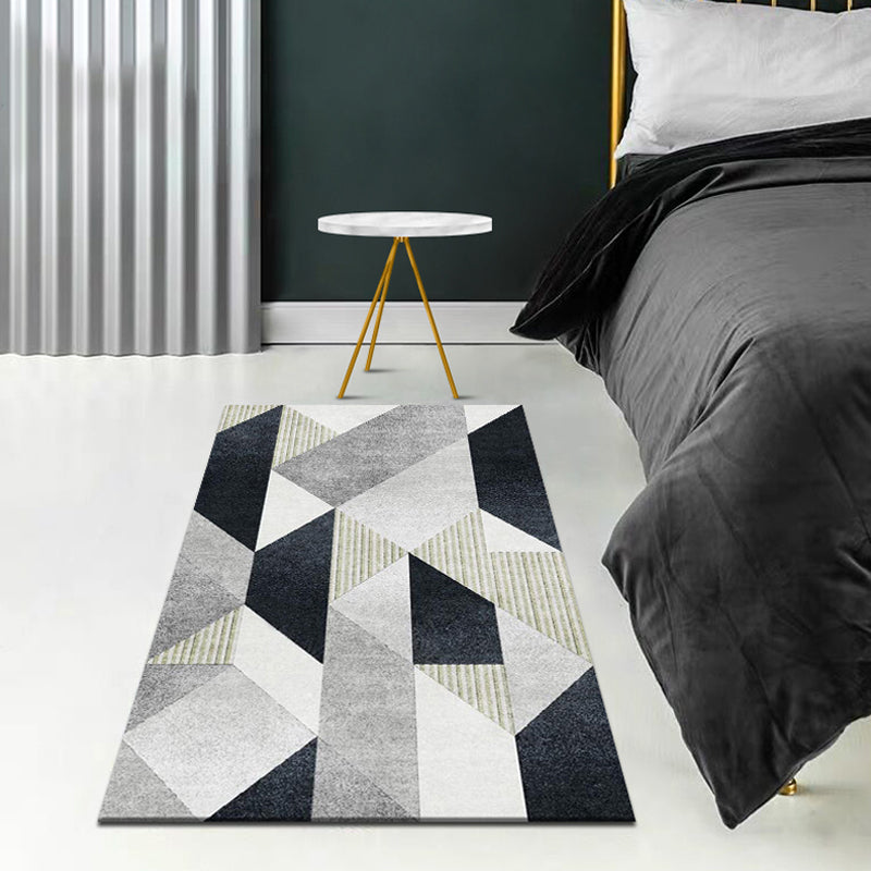 Modernist Geometric Pattern Rug Multicolor Polyester Rug Non-Slip Backing Washable Pet Friendly Carpet for Bedroom Grey Clearhalo 'Area Rug' 'Modern' 'Rugs' Rug' 1780732