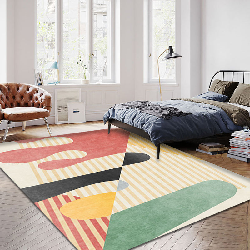 Multicolor Colorblock Striped Pattern Rug Polyester Modern Rug Washable Anti-Slip Pet Friendly Area Rug for Living Room Yellow Clearhalo 'Area Rug' 'Rug' 1780751