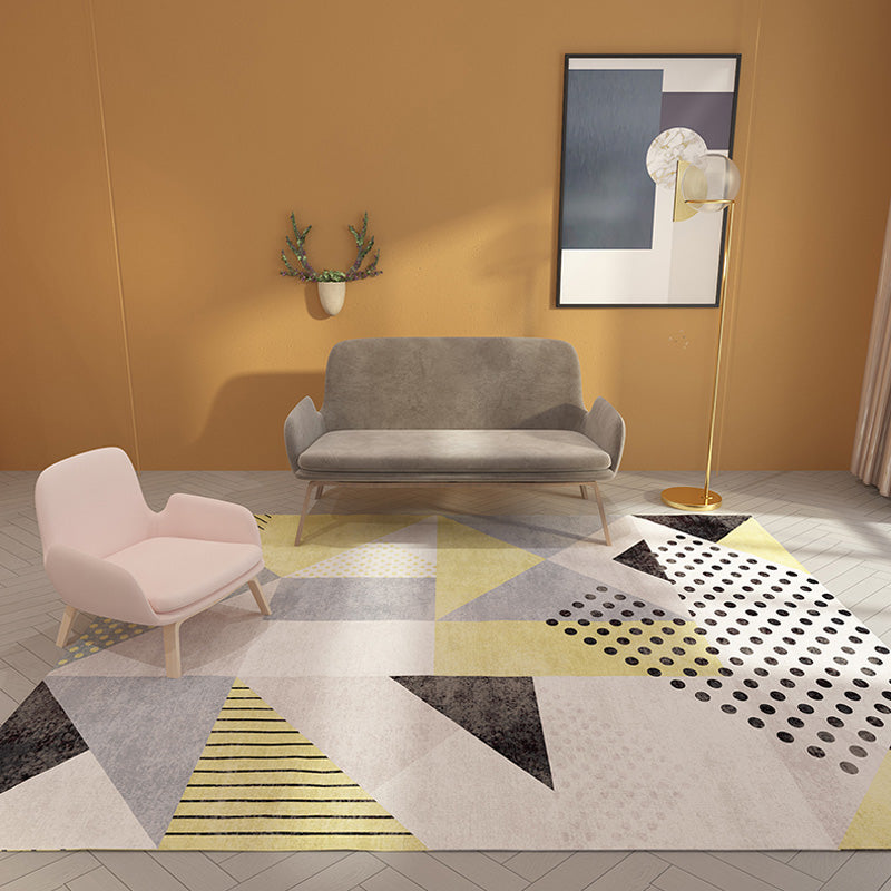 Unique Modernism Rug Multicolor Geometric Pattern Rug Pet Friendly Anti-Slip Washable Area Rug for Decoration Light Brown Clearhalo 'Area Rug' 'Modern' 'Rugs' Rug' 1780828