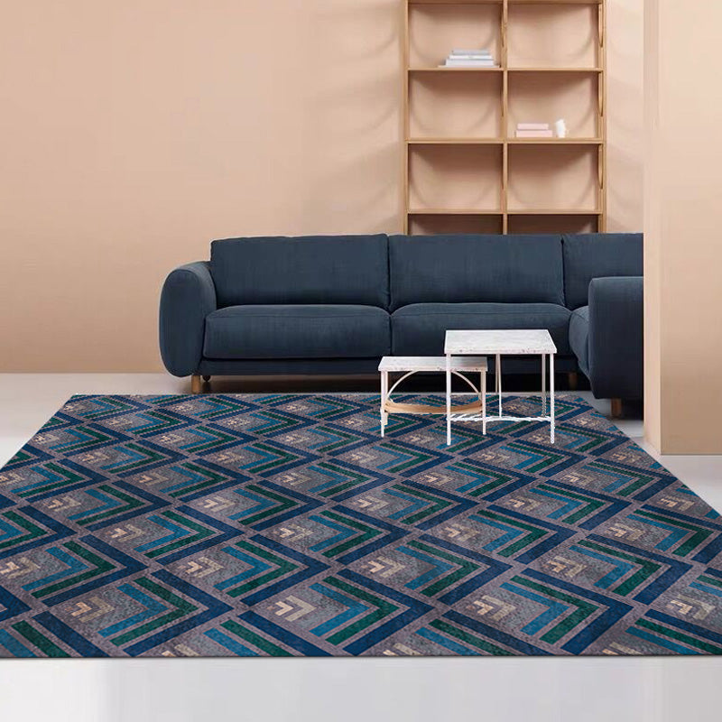 Unique Modernism Rug Multicolor Geometric Pattern Rug Pet Friendly Anti-Slip Washable Area Rug for Decoration Blue Clearhalo 'Area Rug' 'Modern' 'Rugs' Rug' 1780830