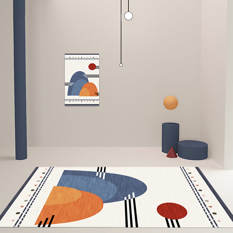 Blue Mountain Pattern Rug Polyester Oriental Rug Washable Anti-Slip Pet Friendly Area Rug for Living Room Blue Clearhalo 'Area Rug' 'Rug' 1780837