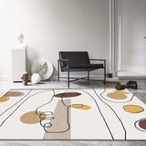 Green and Beige Abstract Rug Polyester Modern Rug Washable Anti-Slip Pet Friendly Area Rug for Living Room Clearhalo 'Area Rug' 'Rug' 1780968
