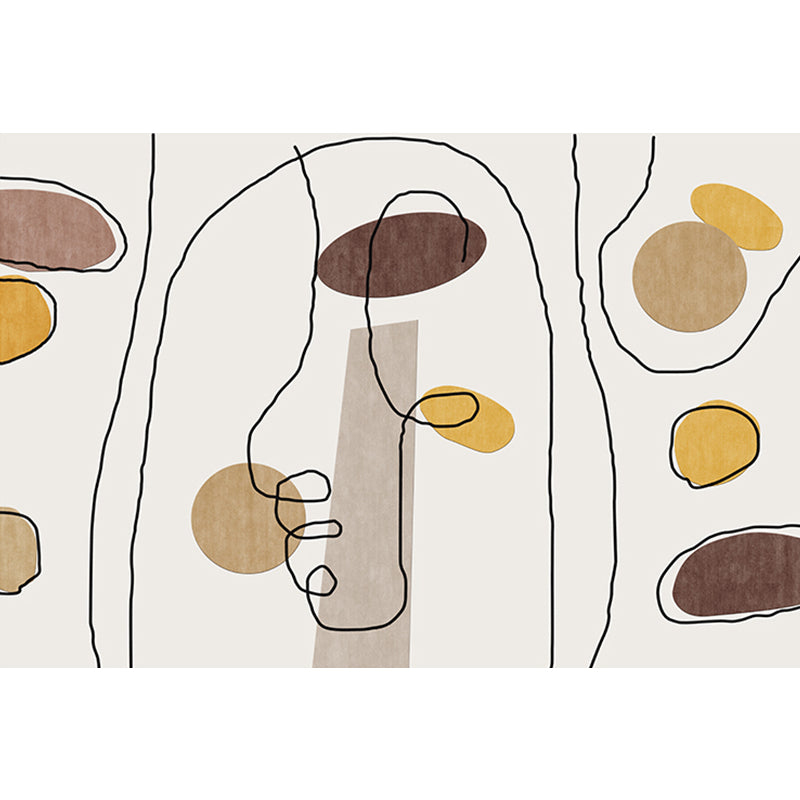 Green and Beige Abstract Rug Polyester Modern Rug Washable Anti-Slip Pet Friendly Area Rug for Living Room Clearhalo 'Area Rug' 'Rug' 1780969