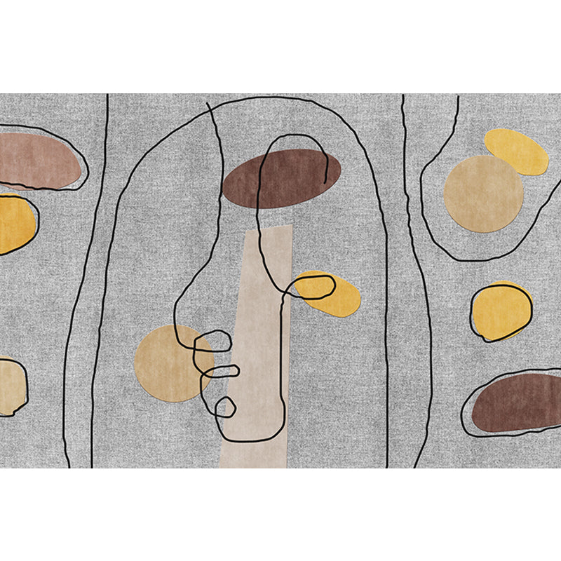 Green and Beige Abstract Rug Polyester Modern Rug Washable Anti-Slip Pet Friendly Area Rug for Living Room Clearhalo 'Area Rug' 'Rug' 1780975