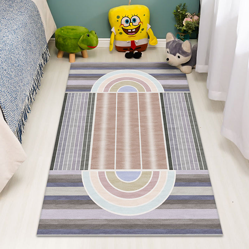 Casual Modernism Rug Brown Striped Pattern Rug Pet Friendly Anti-Slip Washable Area Rug for Decoration Brown Clearhalo 'Area Rug' 'Rug' 1780982