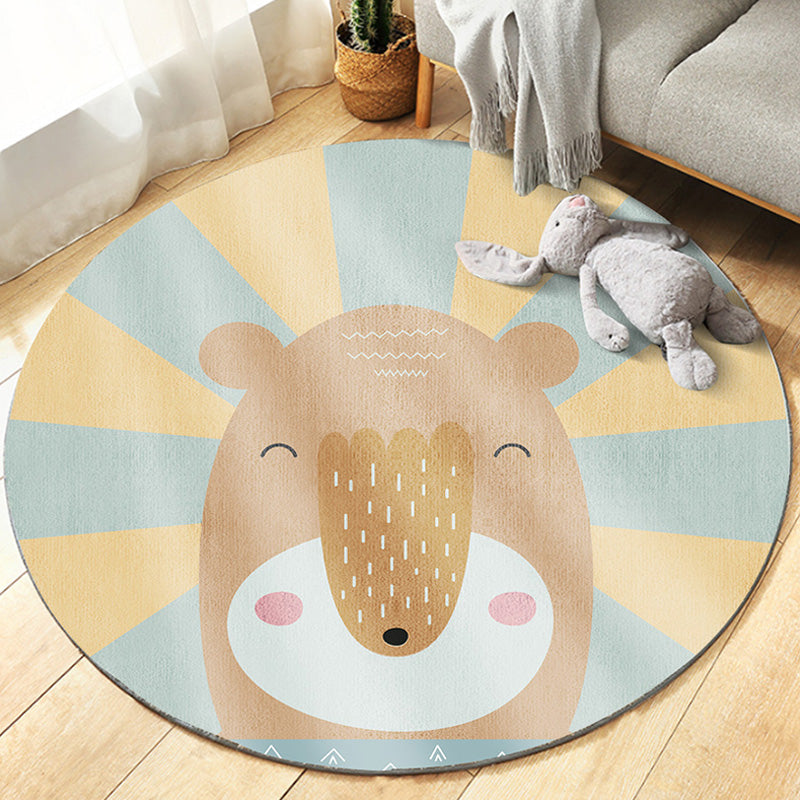 Cute Kids Rug Multicolor Animal Pattern Rug Pet Friendly Anti-Slip Machine Washable Area Rug for Decoration Brown Clearhalo 'Area Rug' 'Rug' 1781019
