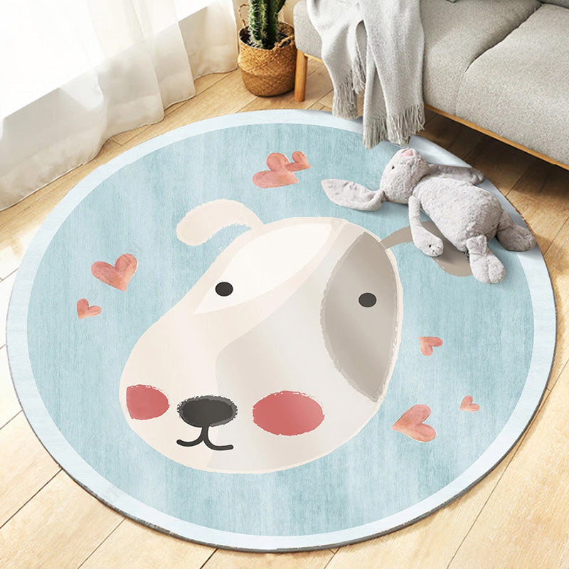 Cute Kids Rug Multicolor Animal Pattern Rug Pet Friendly Anti-Slip Machine Washable Area Rug for Decoration Blue Clearhalo 'Area Rug' 'Rug' 1781027