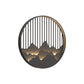 Round Mountain Wall Sconce Asian Style Metallic LED Black Wall Mural Mount Lighting Fixture Clearhalo 'Wall Lamps & Sconces' 'Wall Lights' Lighting' 1781243