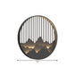 Round Mountain Wall Sconce Asian Style Metallic LED Black Wall Mural Mount Lighting Fixture Clearhalo 'Wall Lamps & Sconces' 'Wall Lights' Lighting' 1781244