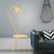 Metal Elongated Floor Reading Light Simple 1 Bulb Black/Pink/Yellow Tripod Floor Standing Lighting with Shelf for Living Room Yellow Clearhalo 'Floor Lamps' 'Lamps' Lighting' 1781253