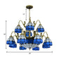 15 Lights Living Room Ceiling Lamp Tiffany Style Blue Chandelier Light with Dome Cut Glass Shade Clearhalo 'Ceiling Lights' 'Chandeliers' 'Industrial' 'Middle Century Chandeliers' 'Tiffany Chandeliers' 'Tiffany close to ceiling' 'Tiffany' Lighting' 178132