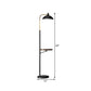 Bowl Shade Metal Reading Floor Light Simplicity 1-Light Black Standing Lamp with Shelves Design Clearhalo 'Floor Lamps' 'Lamps' Lighting' 1781387