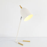 Iron Domed Table Light Modern Style 1-Head Nightstand Lamp in White with V-Shaped Base Clearhalo 'Lamps' 'Table Lamps' Lighting' 1781452