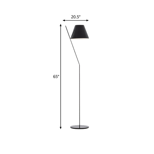 Black Cone Standing Lamp Minimalism 1-Light Fabric Floor Lighting for Drawing Room Clearhalo 'Floor Lamps' 'Lamps' Lighting' 1781475