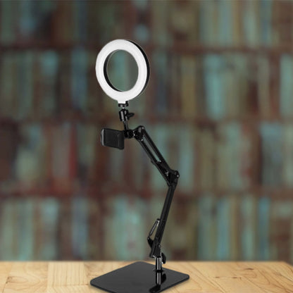 Mobile Phone Support LED Vanity Lamp Modernist Black USB Fill-in Flash Light with Round Metal Shade Black USB Clearhalo 'Cast Iron' 'Glass' 'Industrial' 'Modern wall lights' 'Modern' 'Tiffany' 'Traditional wall lights' 'Vanity Lights' 'Wall Lights' Lighting' 1781514