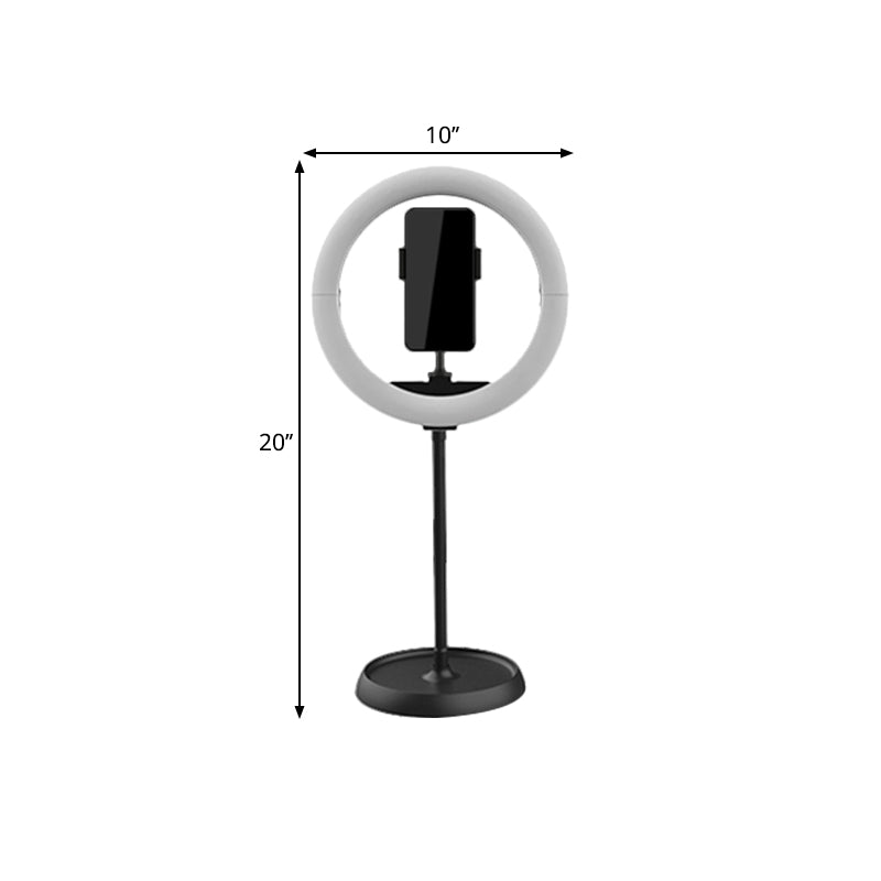 Simplicity Folded Round Vanity Lamp Metal Mobile Phone Support LED Fill-in Light in Black/White/Pink Clearhalo 'Cast Iron' 'Glass' 'Industrial' 'Modern wall lights' 'Modern' 'Tiffany' 'Traditional wall lights' 'Vanity Lights' 'Wall Lights' Lighting' 1781610