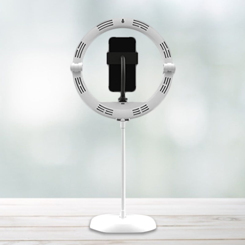 Simplicity Folded Round Vanity Lamp Metal Mobile Phone Support LED Fill-in Light in Black/White/Pink Clearhalo 'Cast Iron' 'Glass' 'Industrial' 'Modern wall lights' 'Modern' 'Tiffany' 'Traditional wall lights' 'Vanity Lights' 'Wall Lights' Lighting' 1781612