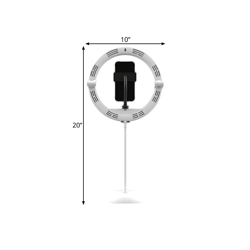 Simplicity Folded Round Vanity Lamp Metal Mobile Phone Support LED Fill-in Light in Black/White/Pink Clearhalo 'Cast Iron' 'Glass' 'Industrial' 'Modern wall lights' 'Modern' 'Tiffany' 'Traditional wall lights' 'Vanity Lights' 'Wall Lights' Lighting' 1781615