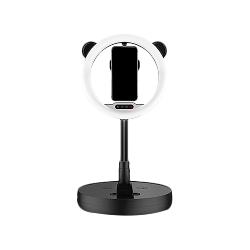 Circular Make-Up Light Minimalist Metal Mobile Phone Support LED Fill-in Lighting in Black/White Light with USB Port Clearhalo 'Cast Iron' 'Glass' 'Industrial' 'Modern wall lights' 'Modern' 'Tiffany' 'Traditional wall lights' 'Vanity Lights' 'Wall Lights' Lighting' 1781626
