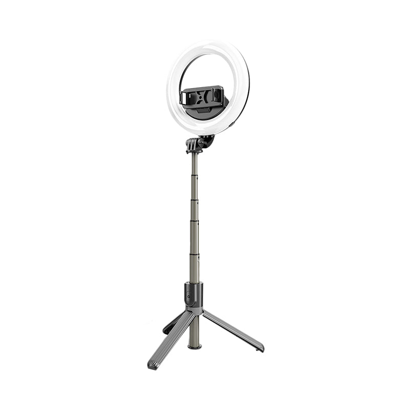 Minimal Round Vanity Light Metal Mobile Phone Support Tripod LED Fill Lighting in Black Clearhalo 'Cast Iron' 'Glass' 'Industrial' 'Modern wall lights' 'Modern' 'Tiffany' 'Traditional wall lights' 'Vanity Lights' 'Wall Lights' Lighting' 1781633