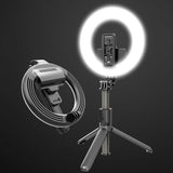 Minimal Round Vanity Light Metal Mobile Phone Support Tripod LED Fill Lighting in Black Clearhalo 'Cast Iron' 'Glass' 'Industrial' 'Modern wall lights' 'Modern' 'Tiffany' 'Traditional wall lights' 'Vanity Lights' 'Wall Lights' Lighting' 1781634
