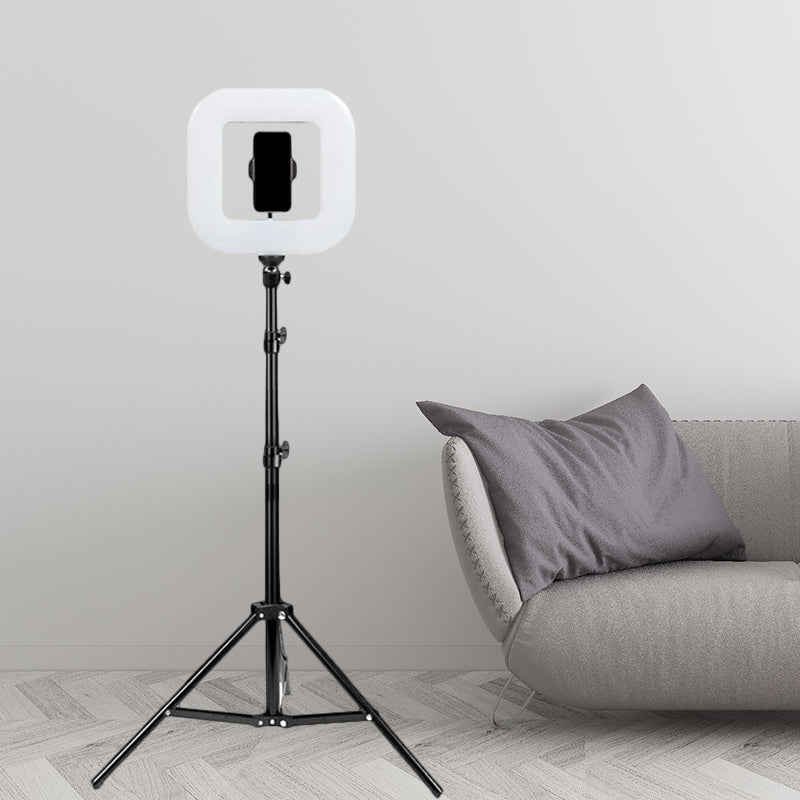 Metal Squared LED Fill-in Flash Light Modern Black USB Vanity Lamp with Tripod Stand Clearhalo 'Cast Iron' 'Glass' 'Industrial' 'Modern wall lights' 'Modern' 'Tiffany' 'Traditional wall lights' 'Vanity Lights' 'Wall Lights' Lighting' 1781637