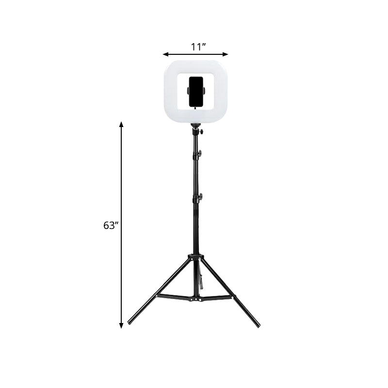 Metal Squared LED Fill-in Flash Light Modern Black USB Vanity Lamp with Tripod Stand Clearhalo 'Cast Iron' 'Glass' 'Industrial' 'Modern wall lights' 'Modern' 'Tiffany' 'Traditional wall lights' 'Vanity Lights' 'Wall Lights' Lighting' 1781639